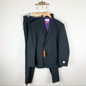 NWT NEW Opposuits Black Knight Trim Fit Black Suit Size 48